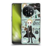 Head Case Designs Officially Licensed Harry Potter Draco Pattern Deathly Hallows XXXVII Gel Case [Military Grade Protection] Compatible With OnePlus 11 5G