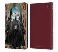 Head Case Designs Officially Licensed Harry Potter Fred and George Weasley 25th Anniversary Anime Leather Wallet Case Compatible With Amazon Fire 7 2022