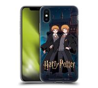 Head Case Designs Officially Licensed Harry Potter Fred and George Weasley Anime Celebration Gel Case [Military Grade] Compatible with Apple iPhone X/iPhone XS and Compatible with MagSafe