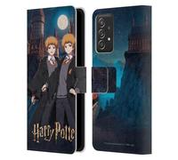 Head Case Designs Officially Licensed Harry Potter Fred and George Weasley Anime Celebration Leather Wallet Case Compatible With Samsung Galaxy A53 5G (2022)