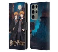 Head Case Designs Officially Licensed Harry Potter Fred and George Weasley Anime Celebration Leather Wallet Case Compatible With Samsung Galaxy S23 Ultra 5G