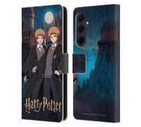 Head Case Designs Officially Licensed Harry Potter Fred and George Weasley Anime Celebration Leather Wallet Case Compatible With Samsung Galaxy A35 5G