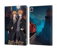 Head Case Designs Officially Licensed Harry Potter Fred and George Weasley Anime Celebration Leather Wallet Case Compatible With Apple iPad Pro 12.9 2020/2021/2022