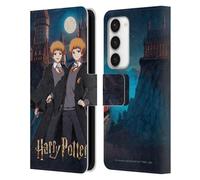 Head Case Designs Officially Licensed Harry Potter Fred and George Weasley Anime Celebration Leather Wallet Case Compatible With Samsung Galaxy S23 5G
