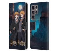 Head Case Designs Officially Licensed Harry Potter Fred and George Weasley Anime Celebration Leather Wallet Case Compatible With Samsung Galaxy S24 Ultra 5G