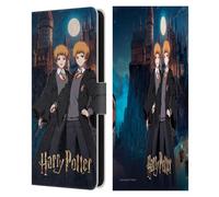 Head Case Designs Officially Licensed Harry Potter Fred and George Weasley Anime Celebration Leather Wallet Case Compatible With Samsung Galaxy S23 FE 5G