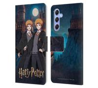 Head Case Designs Officially Licensed Harry Potter Fred and George Weasley Anime Celebration Leather Wallet Case Compatible With Samsung Galaxy A34 5G