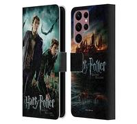 Head Case Designs Officially Licensed Harry Potter Fred & George Weasley Deathly Hallows VIII Leather Wallet Case Compatible With Samsung Galaxy S22 Ultra 5G