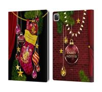 Head Case Designs Officially Licensed Harry Potter Gryffindor Christmas Ornaments Leather Wallet Case Compatible With Apple iPad Pro 13 M4 2024