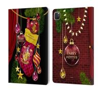 Head Case Designs Officially Licensed Harry Potter Gryffindor Christmas Ornaments Leather Wallet Case Compatible With Apple iPad Pro 11 2020/2021 / 2022