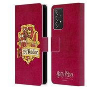 Head Case Designs Officially Licensed Harry Potter Gryffindor Crest Sorcerer's Stone I Leather Wallet Case Compatible With Samsung Galaxy A53 5G (2022)