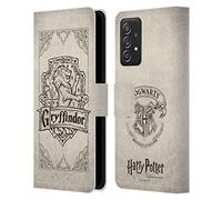 Head Case Designs Officially Licensed Harry Potter Gryffindor Parchment Sorcerer's Stone I Leather Wallet Case Compatible With Samsung Galaxy A53 5G (2022)