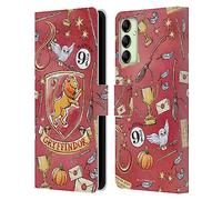 Head Case Designs Officially Licensed Harry Potter Gryffindor Pattern Deathly Hallows XIII Leather Book Wallet Case Cover Compatible With Samsung Galaxy A14 5G