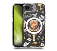 Head Case Designs Officially Licensed Harry Potter Gryffindor Pattern Magical Icons Shockproof Bumper Case [Military Grade Protection] Compatible with Apple iPhone 16e and Compatible with MagSafe