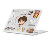 Head Case Designs Officially Licensed Harry Potter Harry Icons Clear Hard Crystal Armour Laptop Case Compatible with MacBook Air 13.6" M2 A2681/M3 A3113/M4 A3240 2022/2024/2025