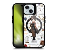 Head Case Designs Officially Licensed Harry Potter Harry Potter Magical Icons Black Shockproof Bumper Case [Military Grade Protection] Compatible with Apple iPhone 15 and Compatible with MagSafe