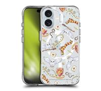 Head Case Designs Officially Licensed Harry Potter Hedwig Gryffindor Pattern Magical Icons Shockproof Bumper Case [Military Grade] Compatible with Apple iPhone 16 and Compatible with MagSafe