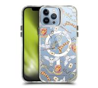 Head Case Designs Officially Licensed Harry Potter Hedwig Gryffindor Pattern Magical Icons Shockproof Bumper Case [Military Grade] Compatible with Apple iPhone 13 Pro Max and Compatible with MagSafe