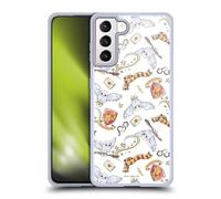 Head Case Designs Officially Licensed Harry Potter Hedwig Owl Pattern Deathly Hallows XIII Gel Case [Military Grade Protection] Compatible with Samsung Galaxy S21+ 5G and Compatible with MagSafe