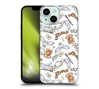 Head Case Designs Officially Licensed Harry Potter Hedwig Owl Pattern Deathly Hallows XIII Hard Back Case Compatible With Apple iPhone 13 Mini