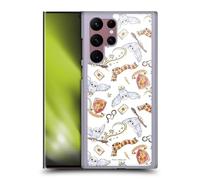 Head Case Designs Officially Licensed Harry Potter Hedwig Owl Pattern Deathly Hallows XIII Hard Back Case Compatible With Samsung Galaxy S22 Ultra 5G