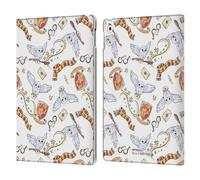 Head Case Designs Officially Licensed Harry Potter Hedwig Owl Pattern Deathly Hallows XIII Leather Wallet Case Compatible With Apple iPad 10.2 2019/2020/2021