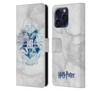 Head Case Designs Officially Licensed Harry Potter Hogwarts Aguamenti Deathly Hallows IX Leather Book Wallet Case Cover Compatible With Apple iPhone 16 Pro Max