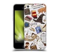 Head Case Designs Officially Licensed Harry Potter Hogwarts Pattern 2 Deathly Hallows XXXVII Soft Gel Case Compatible With Apple iPhone 5c