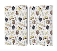 Head Case Designs Officially Licensed Harry Potter Hogwarts Pattern Deathly Hallows XIII Leather Wallet Case Compatible With Apple iPad Air 11 2020/2022/2024/2025