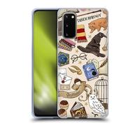 Head Case Designs Officially Licensed Harry Potter Hogwarts Pattern Deathly Hallows XXXVII Gel Case [Military Grade Protection] Compatible With Samsung Galaxy S20 / S20 5G