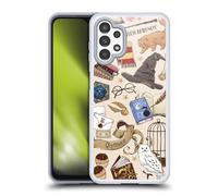 Head Case Designs Officially Licensed Harry Potter Hogwarts Pattern Deathly Hallows XXXVII Gel Case [Military Grade Protection] Compatible With Samsung Galaxy A13 (2022)
