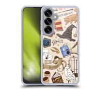Head Case Designs Officially Licensed Harry Potter Hogwarts Pattern Deathly Hallows XXXVII Gel Case [Military Grade Protection] Compatible with Samsung Galaxy S25+ and Compatible with MagSafe