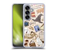 Head Case Designs Officially Licensed Harry Potter Hogwarts Pattern Deathly Hallows XXXVII Gel Case [Military Grade Protection] Compatible with Samsung Galaxy S25 and Compatible with MagSafe