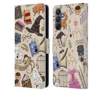 Head Case Designs Officially Licensed Harry Potter Hogwarts Pattern Deathly Hallows XXXVII Leather Book Wallet Case Cover Compatible With Samsung Galaxy A15