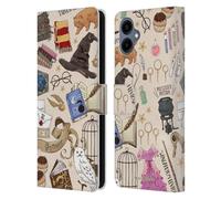 Head Case Designs Officially Licensed Harry Potter Hogwarts Pattern Deathly Hallows XXXVII Leather Wallet Case Compatible With Samsung Galaxy A06 4G