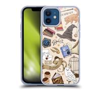 Head Case Designs Officially Licensed Harry Potter Hogwarts Pattern Deathly Hallows XXXVII Soft Gel Case Compatible With Apple iPhone 12 / iPhone 12 Pro