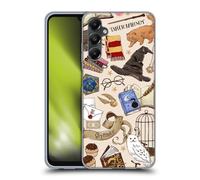 Head Case Designs Officially Licensed Harry Potter Hogwarts Pattern Deathly Hallows XXXVII Soft Gel Case Compatible With Samsung Galaxy A05s