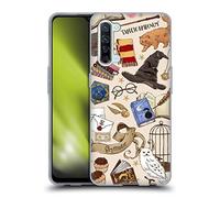 Head Case Designs Officially Licensed Harry Potter Hogwarts Pattern Deathly Hallows XXXVII Soft Gel Case Compatible With Oppo Find X2 Lite 5G