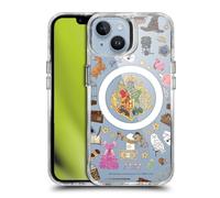 Head Case Designs Officially Licensed Harry Potter Hogwarts Pattern Magical Icons Shockproof Bumper Case [Military Grade Protection] Compatible with Apple iPhone 14 and Compatible with MagSafe