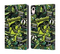 Head Case Designs Officially Licensed Harry Potter House Slytherin Badge Up Leather Wallet Case Compatible With Apple iPad mini (2021/2024)