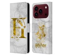 Head Case Designs Officially Licensed Harry Potter Hufflepuff Aguamenti Deathly Hallows IX Leather Wallet Case Compatible With Apple iPhone 18 Pro