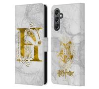 Head Case Designs Officially Licensed Harry Potter Hufflepuff Aguamenti Deathly Hallows IX Leather Wallet Case Compatible With Samsung Galaxy A25 5G