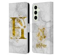 Head Case Designs Officially Licensed Harry Potter Hufflepuff Aguamenti Deathly Hallows IX Leather Wallet Case Compatible With Samsung Galaxy S25+
