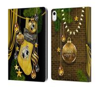 Head Case Designs Officially Licensed Harry Potter Hufflepuff Christmas Ornaments Leather Wallet Case Compatible With Apple iPad 10.9 2022/2025