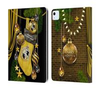 Head Case Designs Officially Licensed Harry Potter Hufflepuff Christmas Ornaments Leather Wallet Case Compatible With Apple iPad Air 11 2020/2022/2024/2025