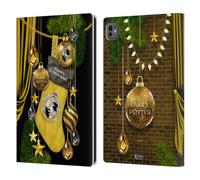 Head Case Designs Officially Licensed Harry Potter Hufflepuff Christmas Ornaments Leather Wallet Case Compatible With Apple iPad Pro 11 M4 2024