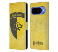 Head Case Designs Officially Licensed Harry Potter Hufflepuff Crest Sorcerer's Stone I Leather Wallet Case Compatible With Google Pixel 10