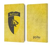 Head Case Designs Officially Licensed Harry Potter Hufflepuff Crest Sorcerer's Stone I Leather Wallet Case Compatible With Kindle Paperwhite 1/2 / 3