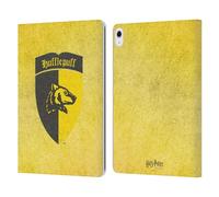 Head Case Designs Officially Licensed Harry Potter Hufflepuff Crest Sorcerer's Stone I Leather Wallet Case Compatible With Apple iPad Air 13 2024/2025