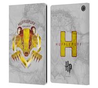 Head Case Designs Officially Licensed Harry Potter Hufflepuff Deathly Hallows IV Leather Wallet Case Compatible With Amazon Fire Max 11 2023